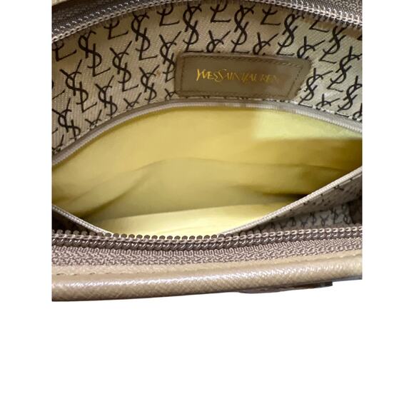 Yves Saint Laurent YSL Giraffe Print Clutch Bag Coated Canvas Leather Trim - Picture 11 of 16